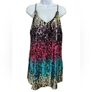NWT Boutique Sequin Multicolor Dress, Size Large